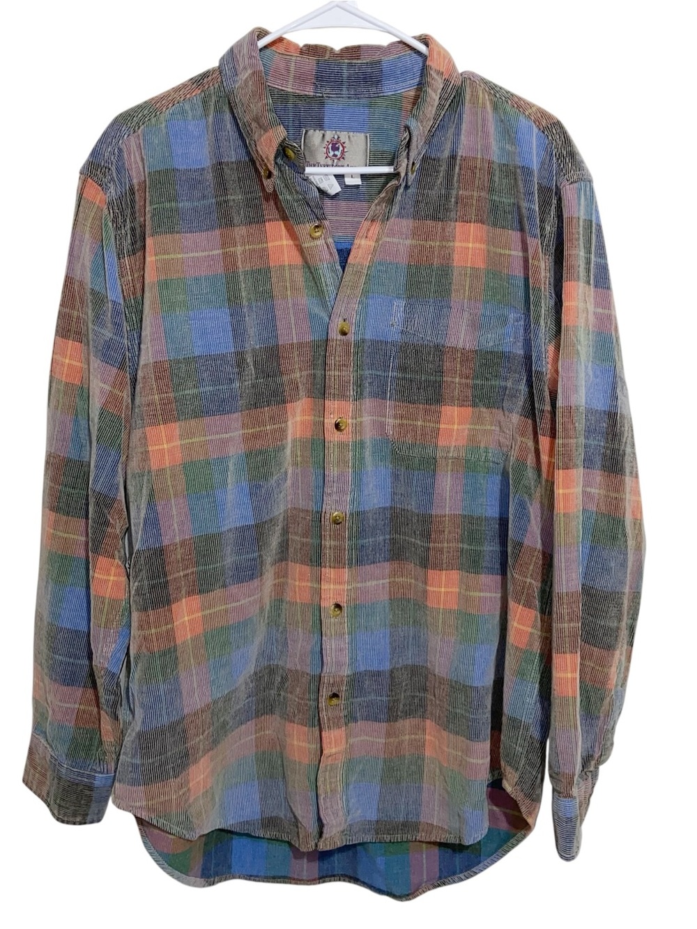90s Territory Ahead Shirt Mens Large Corduroy Plaid Y2K Grunge Outdoor Vintage
